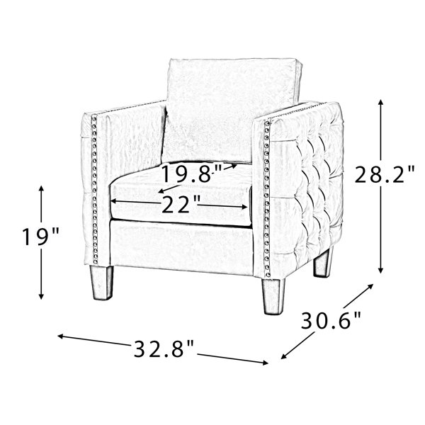 Lark Manor Osbaldo 32.8'' Wide Tufted Club Chair Wayfair